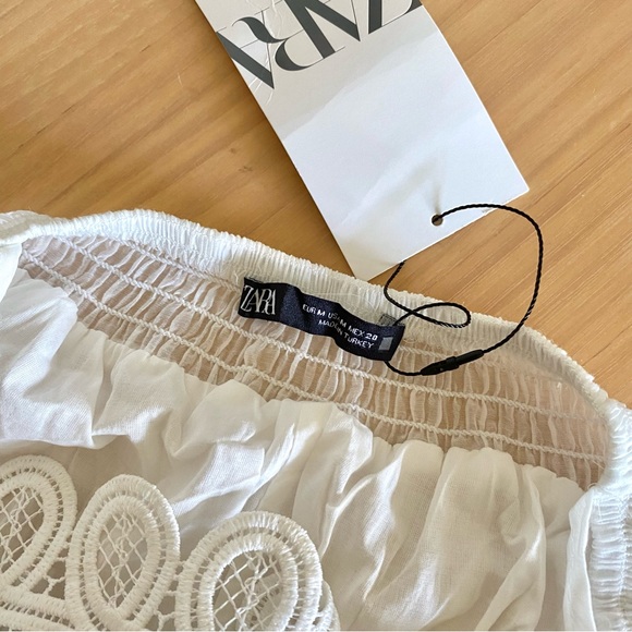 Zara strappy guipure lace midi dress white - Picture 6 of 8